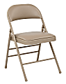 Office Star™ Work Smart® Vinyl Mid-Back Folding Chairs, Tan, Set Of 4 Chairs 1 thumbnail image