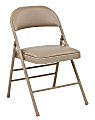 Office Star™ Work Smart® Vinyl Mid-Back Folding Chairs, Tan, Set Of 4 Chairs