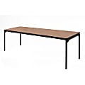 Bridgeport Premium Commercial Table, 96" x 30" Rectangular, Natural Woodgrain Top/Black Base