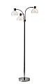 Adesso® Presley 3-Arm Floor Lamp, 69"H, Clear Shade/Polished Nickel Base 1 thumbnail image