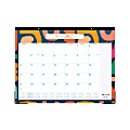 Blue Sky™ Monthly Academic Desk Pad Calendar, Brit + Co, 22" x 17", Abstract Blocks, July 2022 to June 2023, 136449