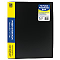 C-Line® Bound Sheet Protector Presentation Book, 12 Pockets, 8 1/2" x 11", Black, Pack Of 6