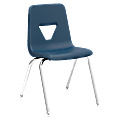 Lorell® Classroom Student Stack Chairs, 18"H Seat, Navy/Silver, Set Of 4 1 thumbnail image