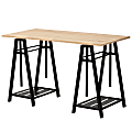 Baxton Studio Modern Industrial 48"W Height-Adjustable Desk, Ash Walnut/Black 1 thumbnail image
