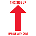 Tape Logic® Preprinted Shipping Labels, DL1050, Arrow With "This Side Up Handle With Care", 3" x 5", Red/White, Roll Of 500 1 thumbnail image