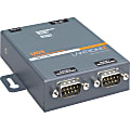 Lantronix 2 Port Serial (RS232/ RS422/ RS485) to IP Ethernet Device Server - International 110-240 VAC - Convert from RS-232; RS-485 to Ethernet using Serial over IP technology; Wall Mountable; Rail Mountable; Two DB-9 Serial Ports; One 10/100 Mbps 1 thumbnail image