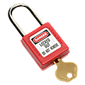 SKILCRAFT® Plastic Safety Padlock, 1 7/8" x 1 3/8", Red