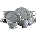Gibson Elite Barberware 16-Piece Fine Ceramic Dinnerware Set, Gray 1 thumbnail image