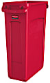 Rubbermaid® Slim Jim Rectangular Polyethylene Vented Waste Receptacle, 23 Gallons, Red 1 thumbnail image