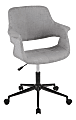 LumiSource Vintage Flair Mid-Century Modern Mid-Back Chair, Gray/Black