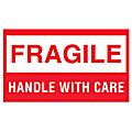 Tape Logic® Preprinted Shipping Labels, DL1070, Fragile, "Fragile™Handle With Care", 3" x 5", Red/White, Roll Of 500