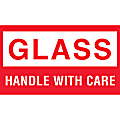 Tape Logic® Preprinted Shipping Labels, DL1060, "Glass™Handle With Care", 5" x 3", Red/White, Roll Of 500 1 thumbnail image