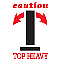 Tape Logic® Preprinted Shipping Labels, DL1791, "Caution Top Heavy" Arrow, 4" x 6", Black/Red/White, Roll Of 500 1 thumbnail image