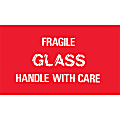 Tape Logic® Preprinted Shipping Labels, DL1150, "Fragile Glass Handle With Care", 3" x 5", Red/White/Blue, Roll Of 500