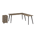 WorkPro Motiva 72"W Modern L-Shaped Office Desk With Rolling File Cabinet, Modern Hickory, Installation Included 1 thumbnail image