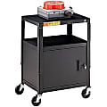 Bretford CA2642 Height Adjustable A/V Cart With Cabinet, 42"H x 24"W x 18"D, Black