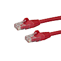 StarTech.com 10ft CAT6 Ethernet Cable - Red Snagless Gigabit CAT 6 Wire