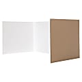 Flipside White Tri-fold Study Carrel - 48" Width x 12" Height - Corrugated - White