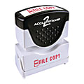 AccuStamp2 File Copy Stamp, Shutter Pre-Inked One-Color FILE COPY&nbsp;Stamp, 1/2" x 1 5/8" Impression, Red Ink