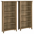 Bush Business Furniture Salinas 63"H 5-Shelf Bookcases, Reclaimed Pine, Set Of 2 Bookcases, Standard Delivery