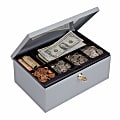 STEELMASTER® Cash Box with Security Lock, 7 Compartments, Gray