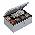 STEELMASTER® Cash Box with Security Lock, 7 Compartments, Gray 1 thumbnail image