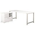 Bush Business Furniture 400 Series Table Desk with Storage, 72"W x 30"D, White, Standard Delivery