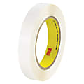 3M™ 444 Double-Sided Film Tape, 3" Core, 0.75" x 36 Yd., Clear, Case Of 6