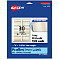 Avery® Pearlized Permanent Labels With Sure Feed®, 94210-PIP50, Rectangle, 2/3" x 3-7/16", Ivory, Pack Of 1,500 Labels 1 thumbnail image
