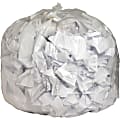 Genuine Joe Clear Flat-Bottom Trash Can Liners, 56 Gallons, Box Of 100