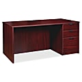 Lorell® Prominence 2.0 Right Pedestal Desk, 66"W x 30"D, Mahogany