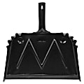 Genuine Joe Heavy-Duty Metal Dustpan - 16" Wide - Steel - Black - 1 Each