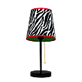 LimeLights Fun Prints Funky Table Lamp, 15"H, Zebra Shade/Black Base