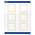 Avery® Print-To-The-Edge Labels & Sure Feed®, S00-DHZ-PRWGP10, 3" x 3", Glossy White, Preprinted Gold Border & Gold Dots Design, Pack Of 60 1 thumbnail image