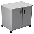 Tiffany Industries® Steel Mobile Utility Cabinet, Two Door, Gray/Gray