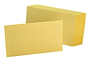 Oxford® Color Index Cards, Unruled, 3" x 5", Canary, Pack Of 100