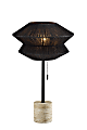 Adesso Gardner Table Lamp, 24-1/2”H, Black Shade/Travertine Base 1 thumbnail image