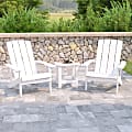 Flash Furniture Charlestown All-Weather Poly Resin Wood Adirondack Chairs With Side Table, White 1 thumbnail image