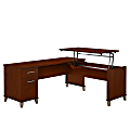 Bush Furniture Somerset 3 Position Sit to Stand L Shaped Desk, 72"W, Hansen Cherry, Standard Delivery 1 thumbnail image