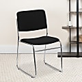 Flash Furniture HERCULES Series High-Density Stacking Chair With Sled Base, Black/Chrome