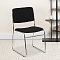 Flash Furniture HERCULES Series High-Density Stacking Chair With Sled Base, Black/Chrome 1 thumbnail image