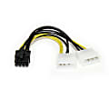 StarTech.com 6in LP4 to 8 Pin PCI Express Video Card Power Cable Adapter - 8 pin internal power (M) - 4 pin ATX12V (M) - 15.2 cm 1 thumbnail image