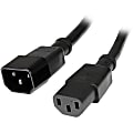 StarTech.com 6ft (1.8m) Heavy Duty Extension Cord, IEC C14 to IEC C13 Black Extension Cord, 15A 125V, 14AWG, Heavy Gauge Power Cable
