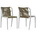 Glamour Home Belden Fabric Dining Accent Chairs, Beige/White, Set Of 2 Chairs 1 thumbnail image