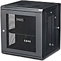 StarTech.com Wallmount Server Rack Cabinet - Hinged Enclosure - Wallmount Network Cabinet - Up to 17 in. Deep - 12U - Wall-mount your server equipment flush against the wall with this 12U server rack