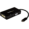 StarTech.com USB-C Multiport Video Adapter - 3-in-1 USB Type-C Video Adapter - USB-C to VGA, DVI, HDMI - CDPVGDVHDBP 1 thumbnail image