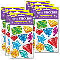 Trend Sparkle Stickers, Sparkling Gemz, 18 Stickers Per Pack, Set Of 6 Packs