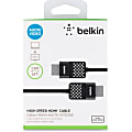 Belkin HDMI Cable - 5.91 ft HDMI A/V Cable for TV, Audio/Video Device, Satellite Receiver, MacBook - First End: HDMI Digital Audio/Video - Male - Second End: HDMI Digital Audio/Video - Male - Gold Plated Contact - Black - 1 Each