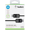 Belkin HDMI Cable - 5.91 ft HDMI A/V Cable for TV, Audio/Video Device, Satellite Receiver, MacBook - First End: HDMI Digital Audio/Video - Male - Second End: HDMI Digital Audio/Video - Male - Gold Plated Contact - Black - 1 Each 1 thumbnail image