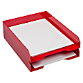 JAM Paper® Stackable Paper Trays, 2"H x 9-3/4"W x 12-1/2"D, Red, Pack Of 2 Trays